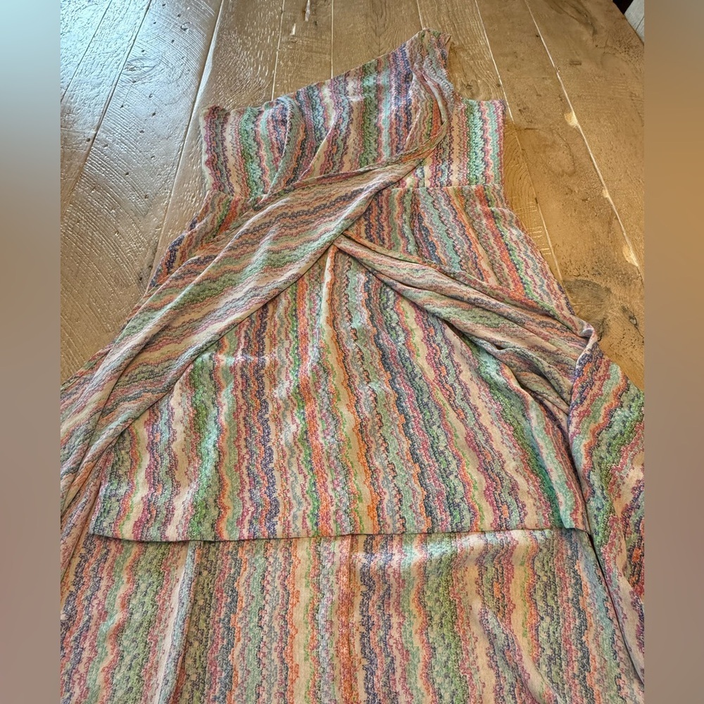 BCBGMaxAzria Colorful High Low Skirt One Shoulder 10 - Picture 5 of 12